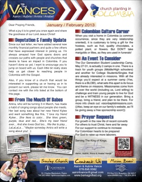 Click on the icon to see the print version of our prayer letter (with pictures)