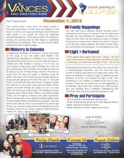 November 2014 Prayer Letter