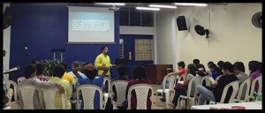 Oscar, one of our men training for ministry, preaching in our weekly Friday youth meeting.